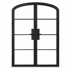 4 Lite Steel Pantry Arched Top French Double Door on a white background — product visualization
