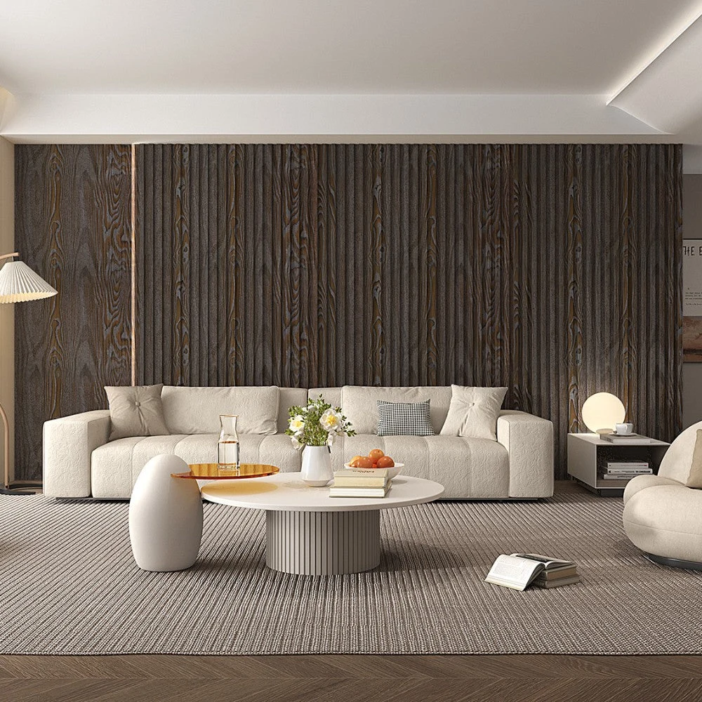WPC Fluted Slat Wall Panel Dark Walnut