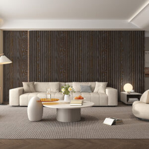 WPC Fluted Slat Wall Panel Dark Walnut