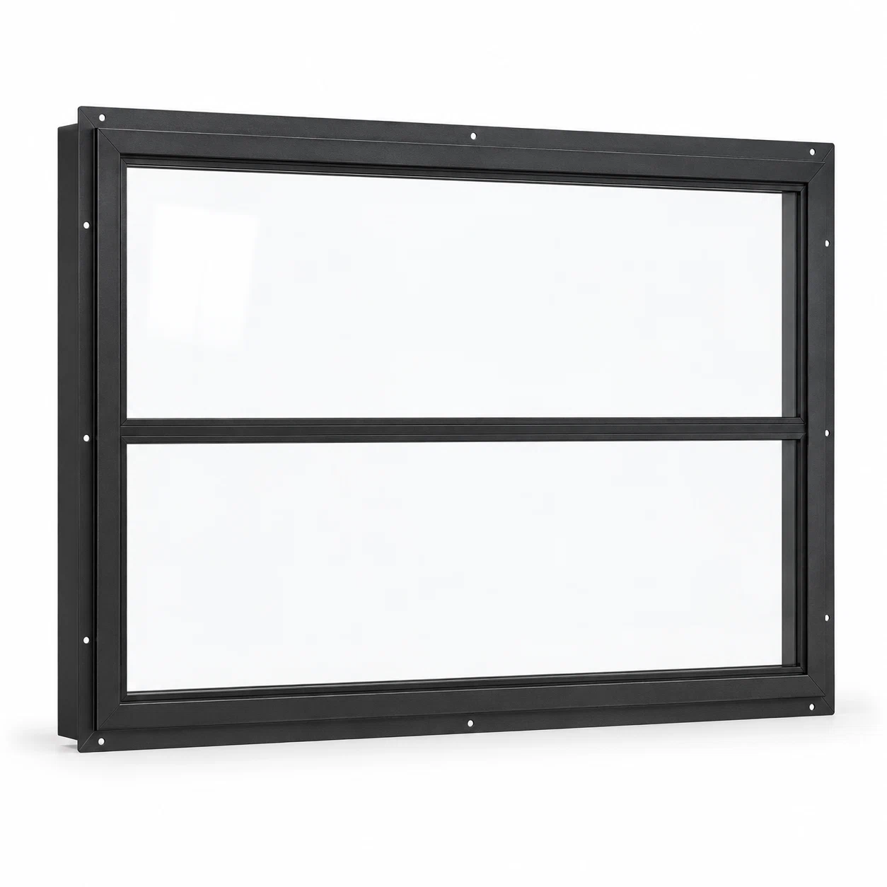 Two-lite fixed steel window, studio — architectural visualization