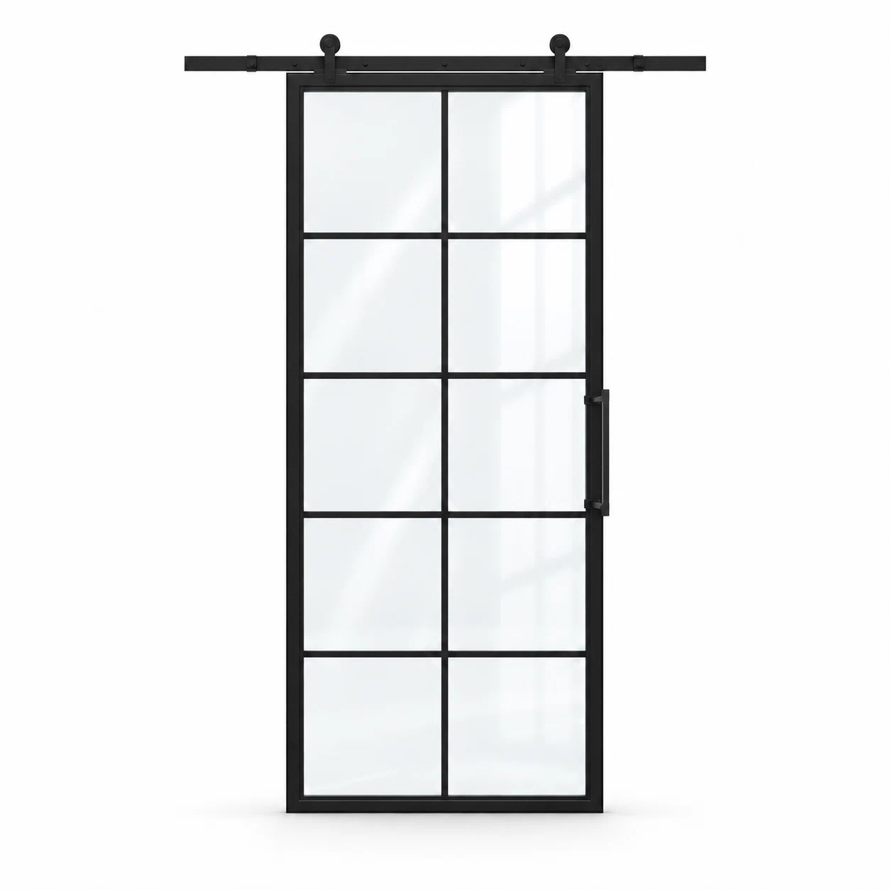 USABD 10 Lite single interior barn door with included rectangular pull — studio visualization