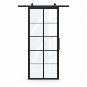 USABD 10 Lite single interior barn door with included rectangular pull — studio visualization