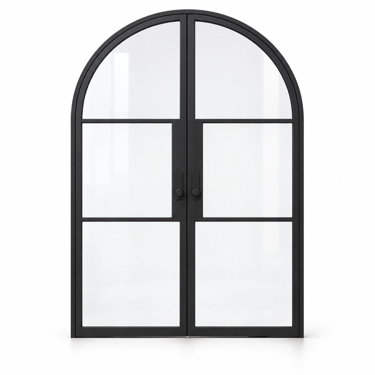 3 Lite Arched Double Hinged Steel Door — studio AI product visualization