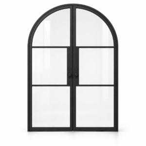 3 Lite Arched Double Hinged Steel Door — studio AI product visualization