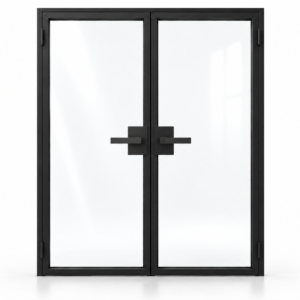 USABD Full Lite Interior Steel Double Door with included lever hardware — studio
