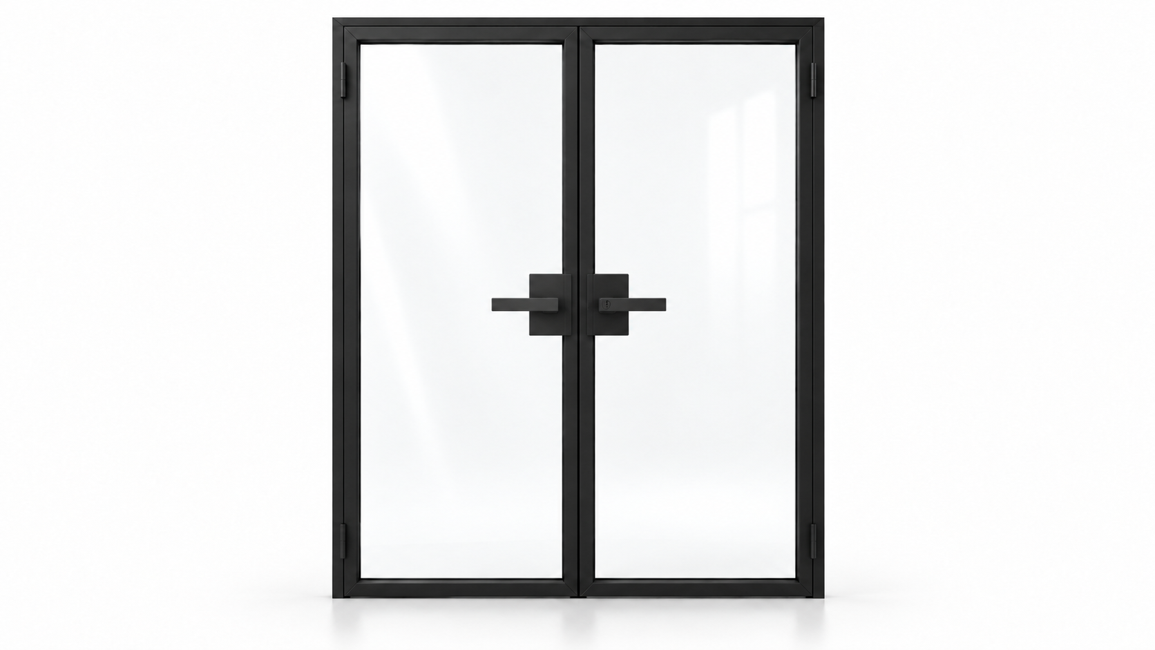 USABD Full Lite Interior Steel Double Door with included lever hardware — studio