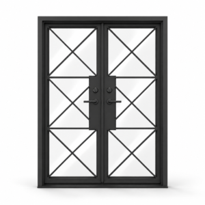 Oakmere Three Cross Double on a white background — design visualization; hardware and finish are illustrative
