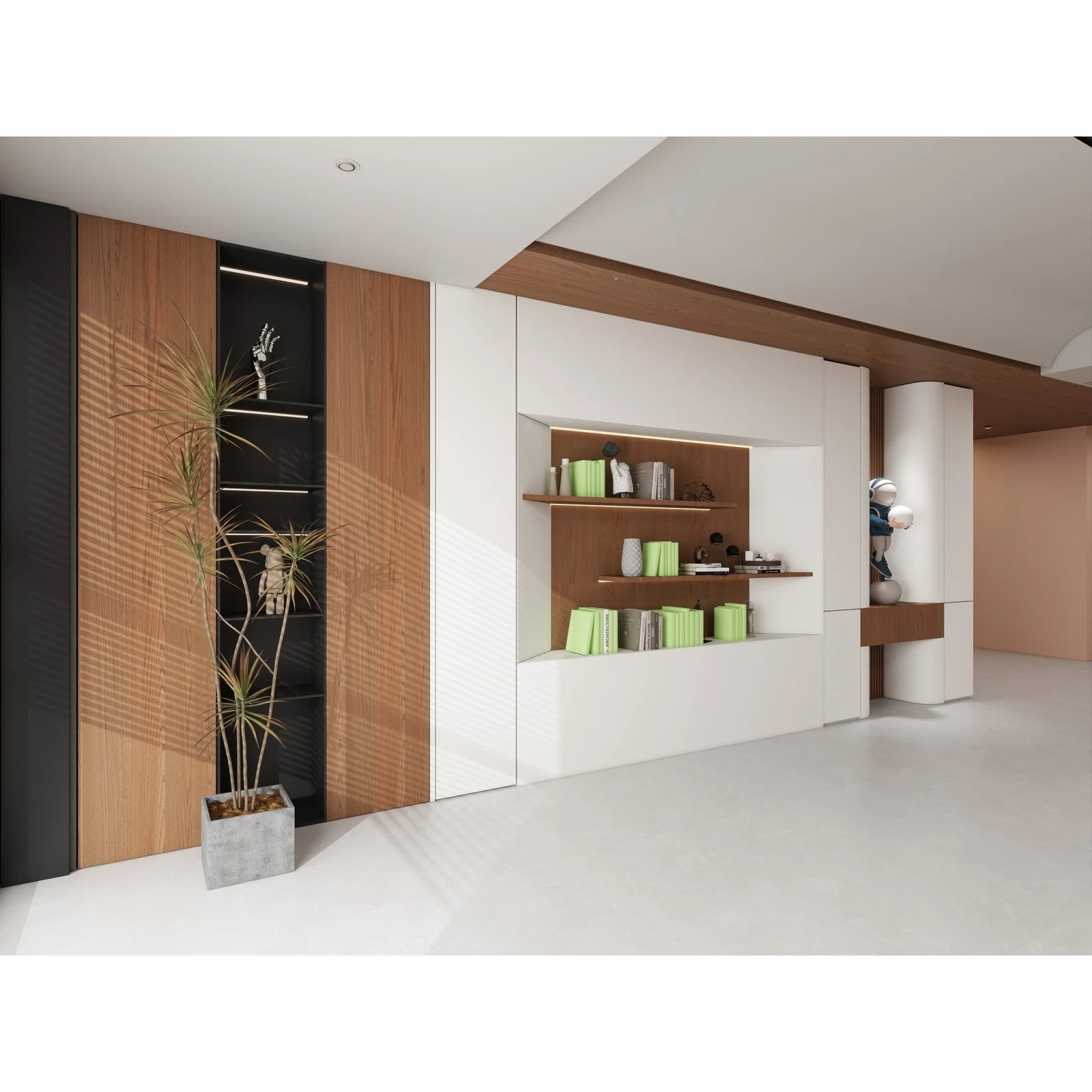 Natural Veneered Wall Panel Elm with Bronze Cathedral Grain 2