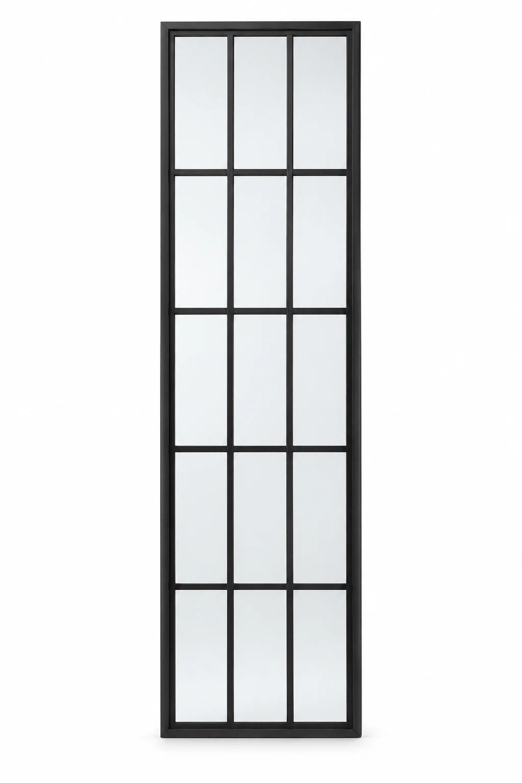 15 Lite steel sidelight, 3 columns by 5 rows, black frame on a white background