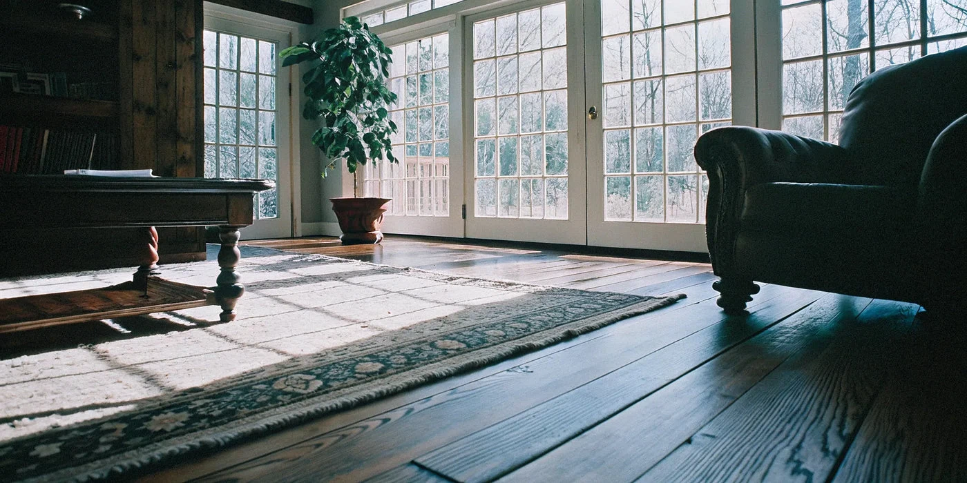 Wide-plank wood flooring design inspiration.