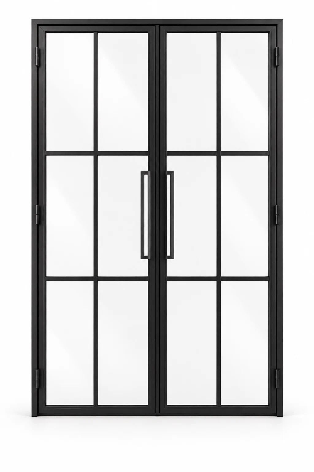 USABD 6 Lite interior double French door with included rectangular tall pulls — studio