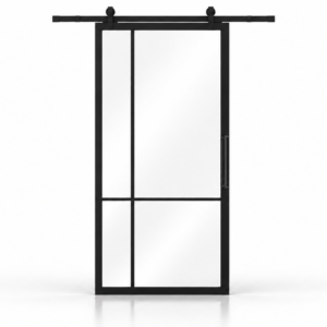 USABD 4 Lite Offset Interior Barn Door with included rectangular pull — studio