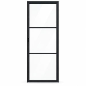 3-Lite Single Steel Pocket Pantry Door on a white background — product visualization