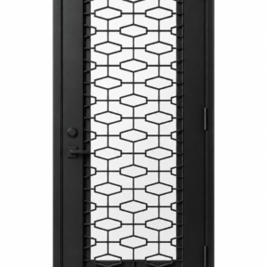 Hexagon Lattice Single Steel Door — studio design visualization