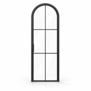 6-Lite Full-Arch Single Steel Pantry Door on a white background — product visualization