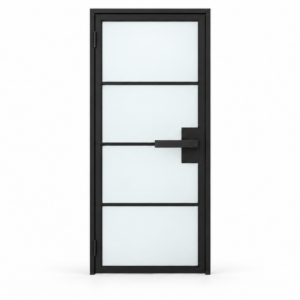 USABD 4 Lite frosted glass interior steel French door — studio view