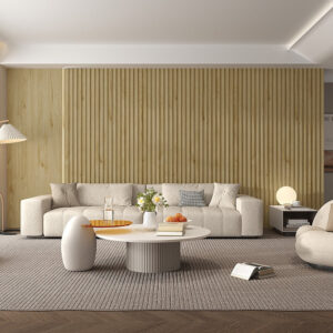 WPC Fluted Slat Wall Panel Butternut