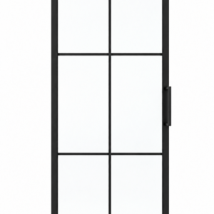 USABD 6 Lite single interior steel barn door with included rectangular pull — studio