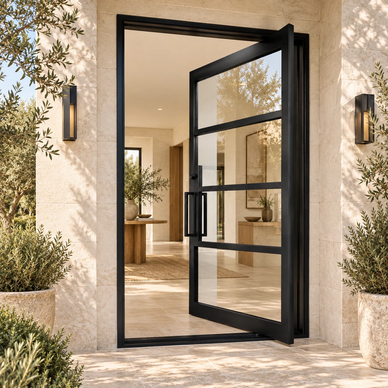 Halden Four Lite Pivot Door — lifestyle visualization