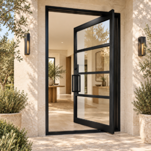Halden Four Lite Pivot Door — lifestyle visualization