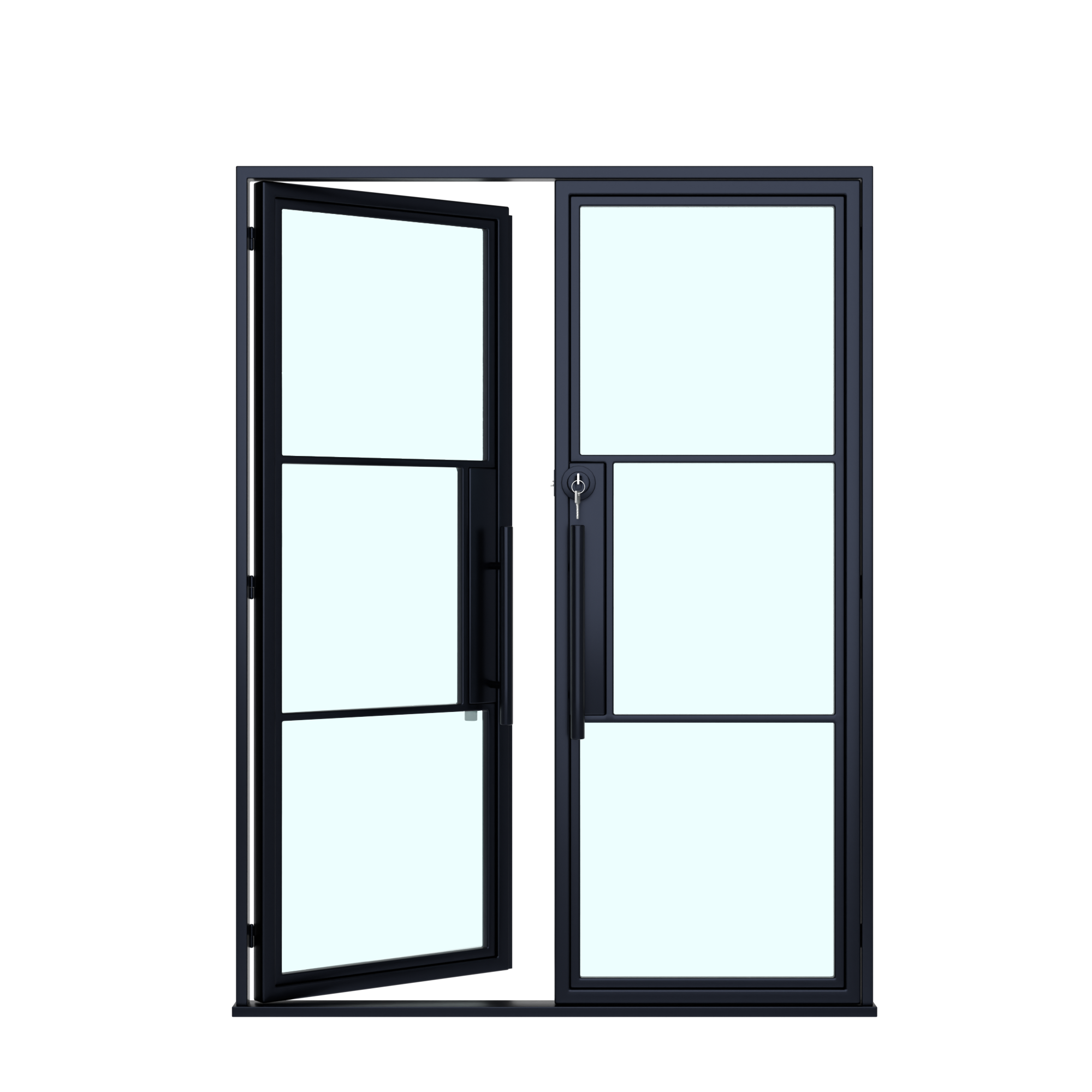 USABD 3 Lite Double Steel French Door
