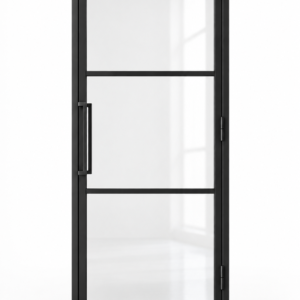 USABD 3 Lite Interior Steel French Door with included rectangular pull — studio