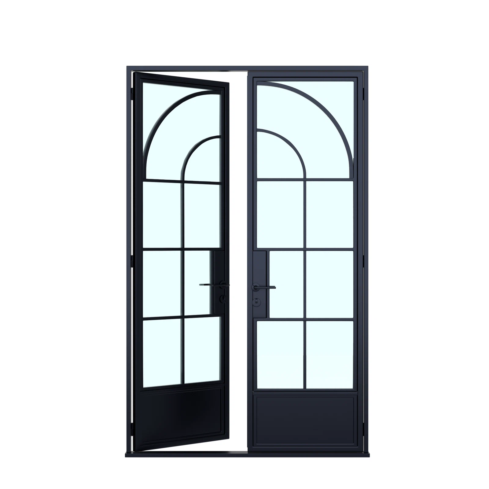 Cuivre Classic thermal-break double door — left-angle view; matching exterior appearance confirmed by USABD