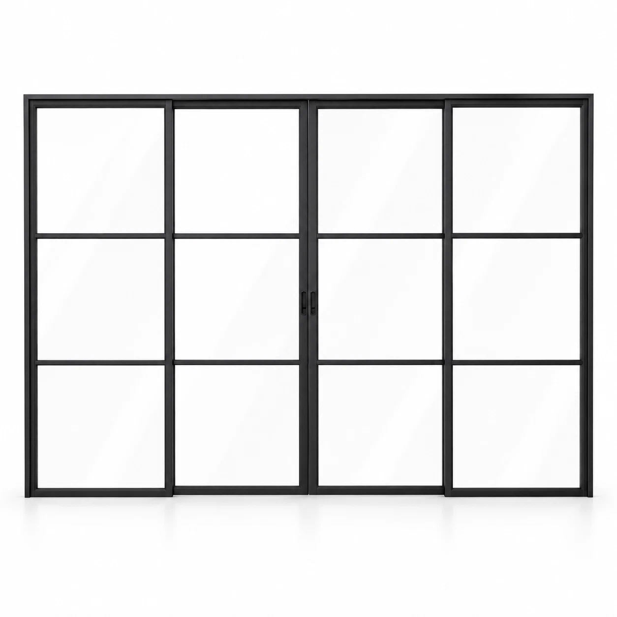 3-Lite Interior Steel Sliding Pantry Door on a white background — product visualization