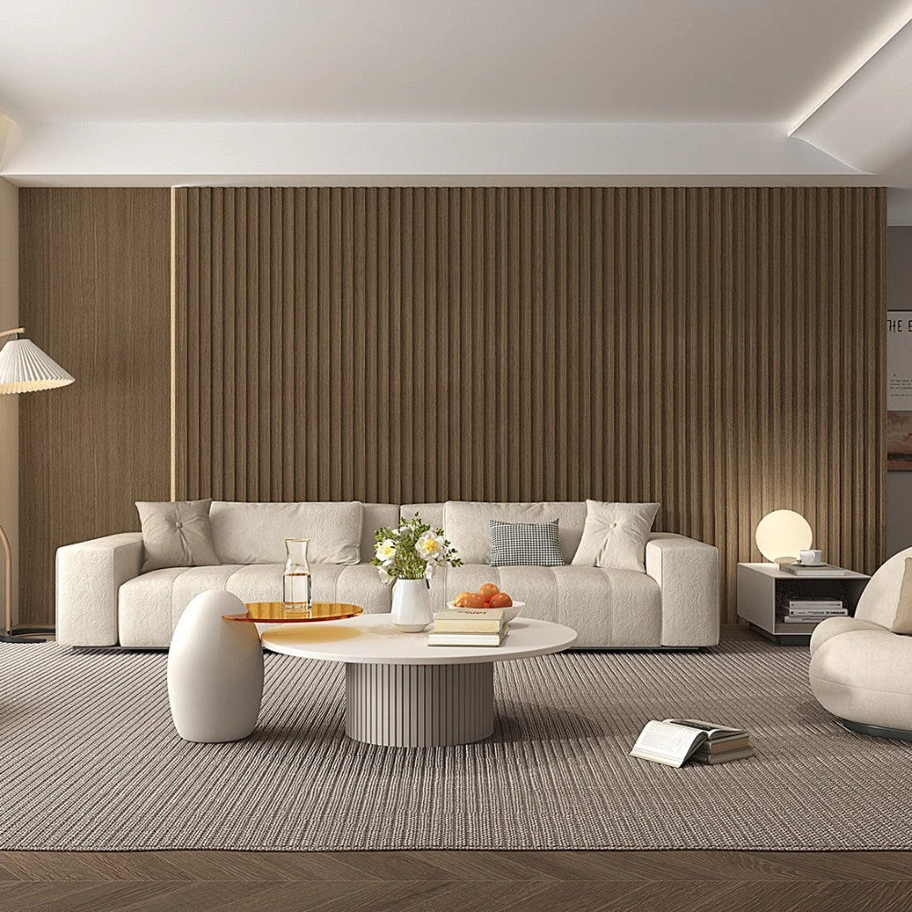 WPC Fluted Slat Wall Panel Brown Chestnut