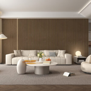 WPC Fluted Slat Wall Panel Brown Chestnut