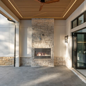 Top Exterior Fluted Slat Wall Panel in Golden Teak