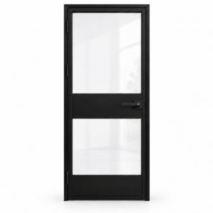 USABD 2 Lite Interior Steel Door with Kickboard — studio view with included lever lockset