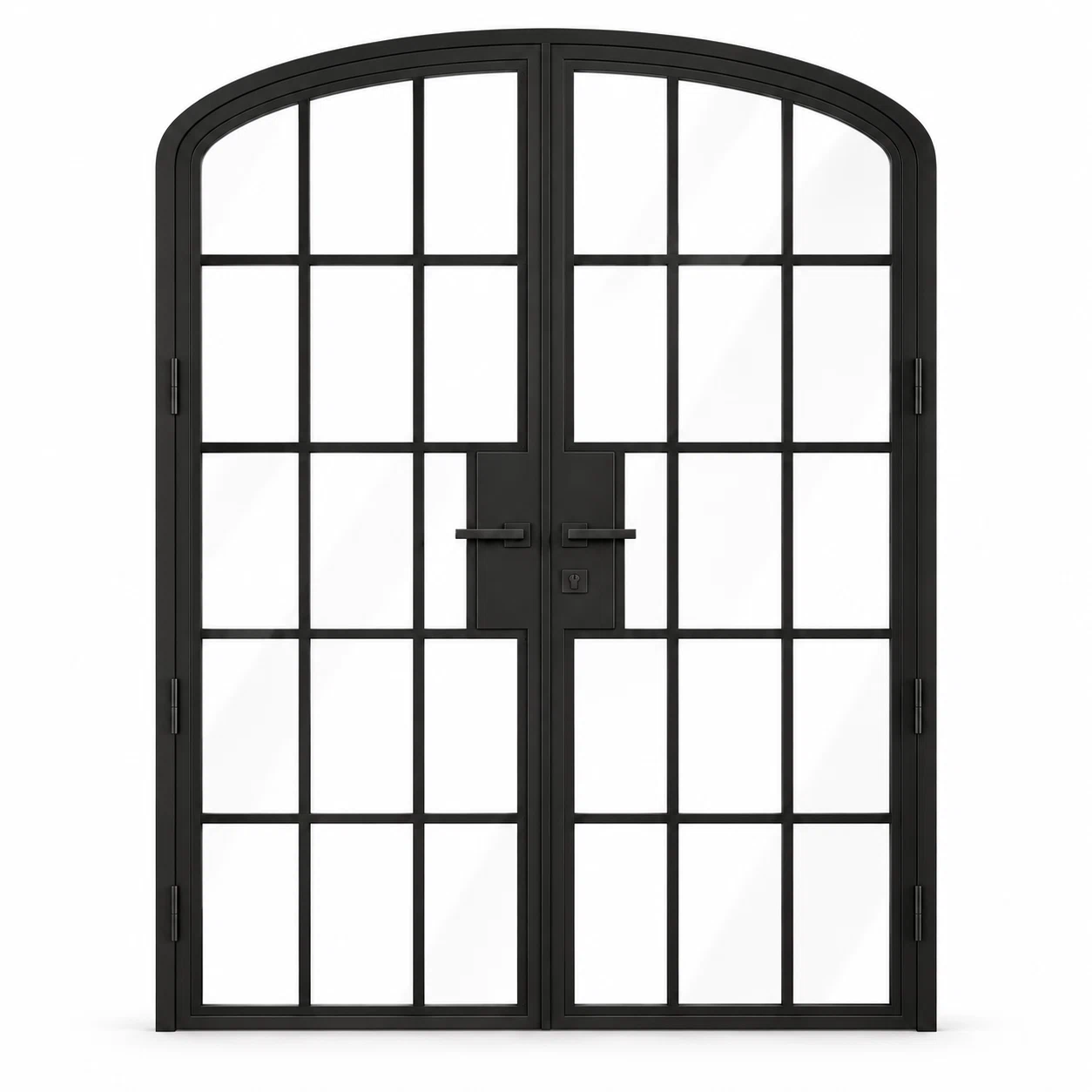 15 Lite Steel Pantry Arched Top French Double Door on a white background — product visualization