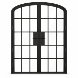 15 Lite Steel Pantry Arched Top French Double Door on a white background — product visualization