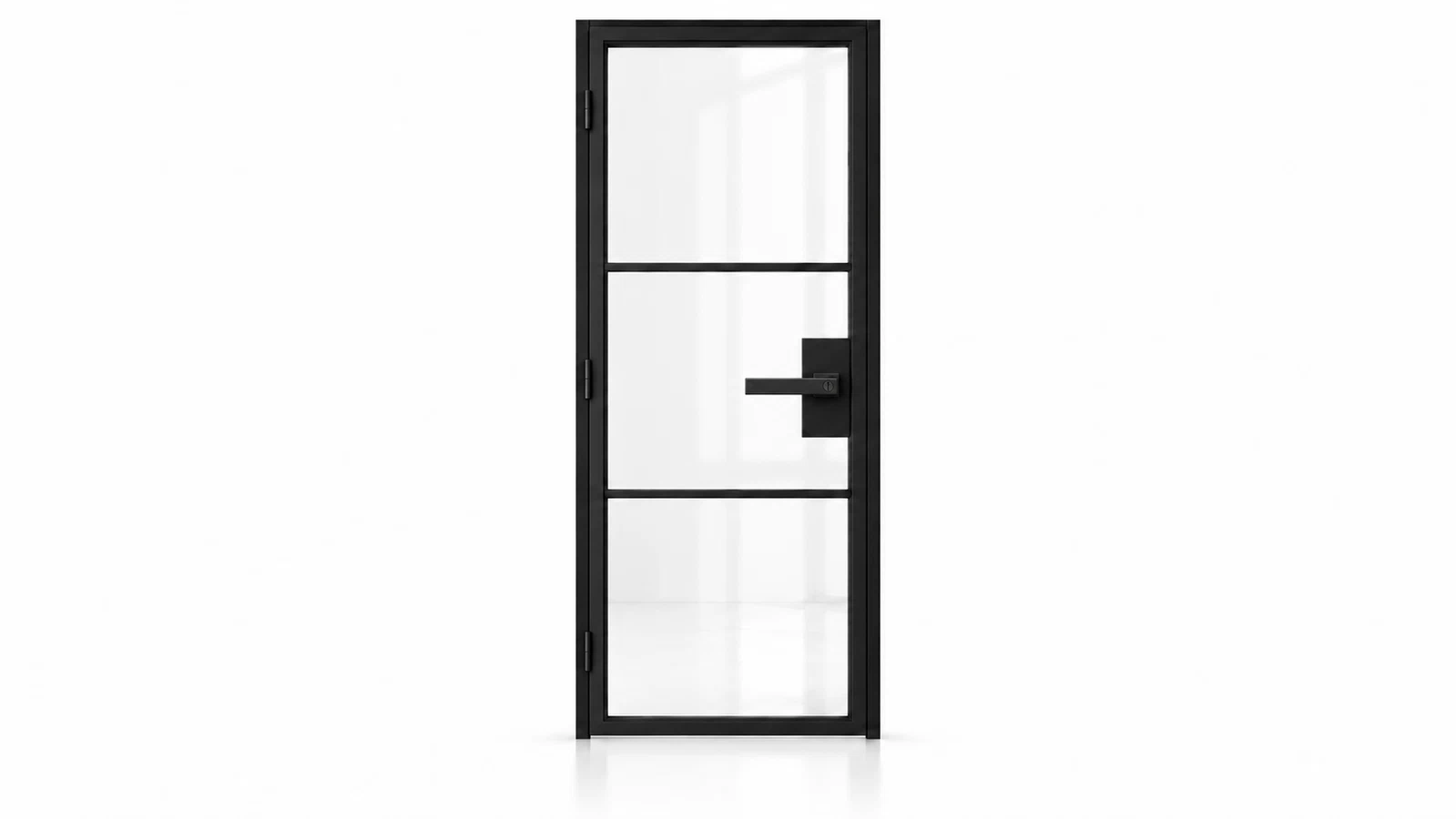 USABD 3 Lite Interior Steel French Door with included keyed rectangular lever — studio