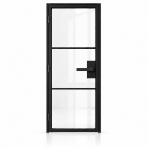 USABD 3 Lite Interior Steel French Door with included keyed rectangular lever — studio