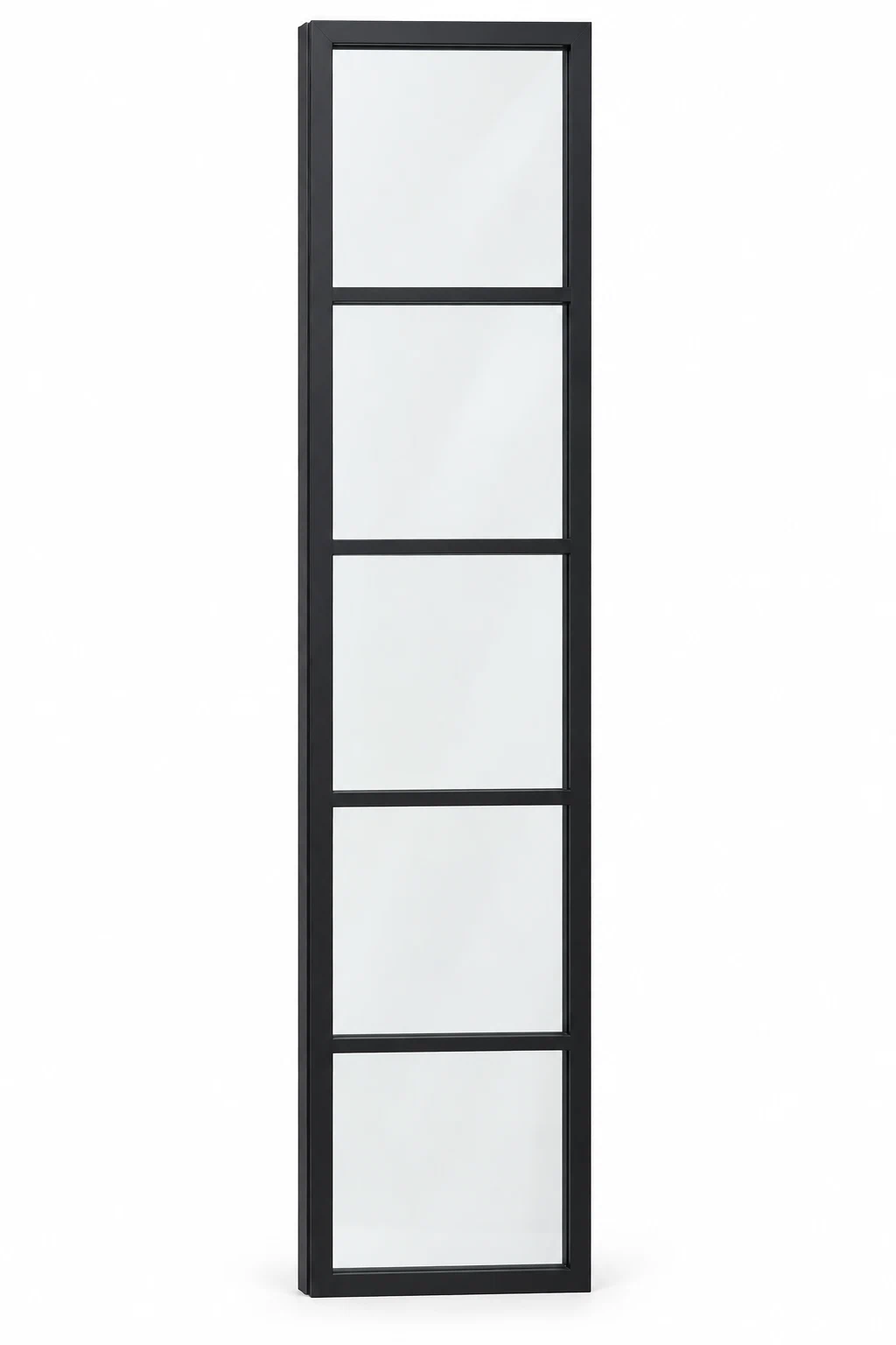 5 Lite steel sidelight, 1 columns by 5 rows, black frame on a white background