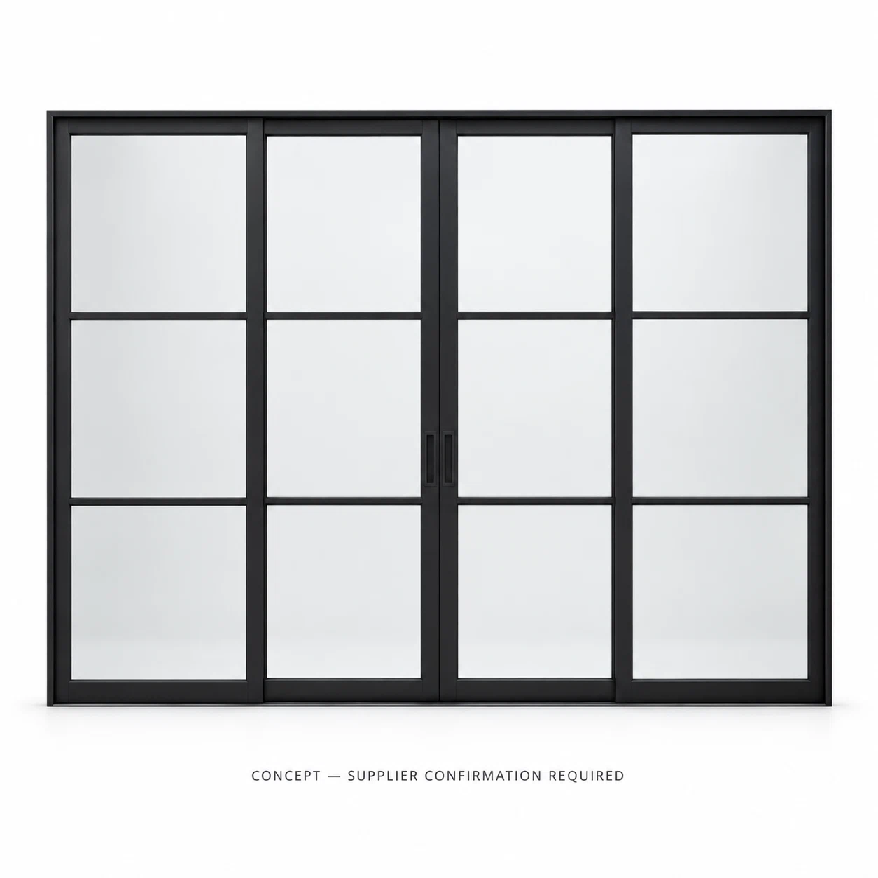 D036 pocket slider studio CONCEPT ONLY — supplier confirmation required; not verified construction.