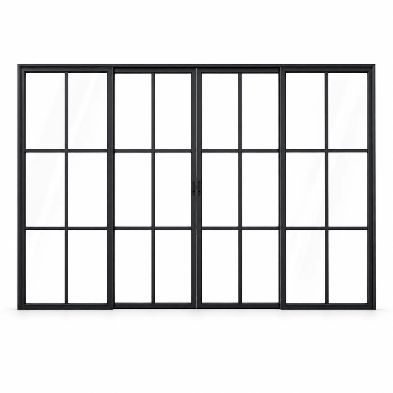 6-Lite Interior Steel Sliding Pantry Door on a white background — product visualization