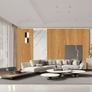 Natural Veneered Wall Panel White Oak with Cathedral Grain