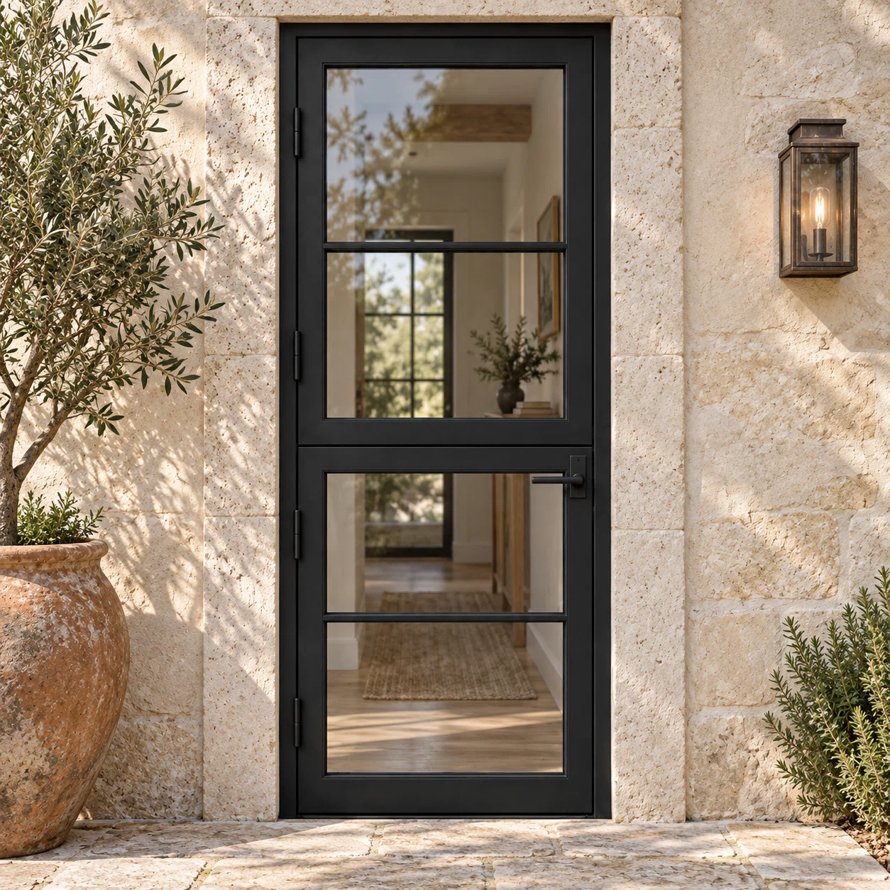 4 Lite Single Dutch Steel Door — villa AI-generated design visualization