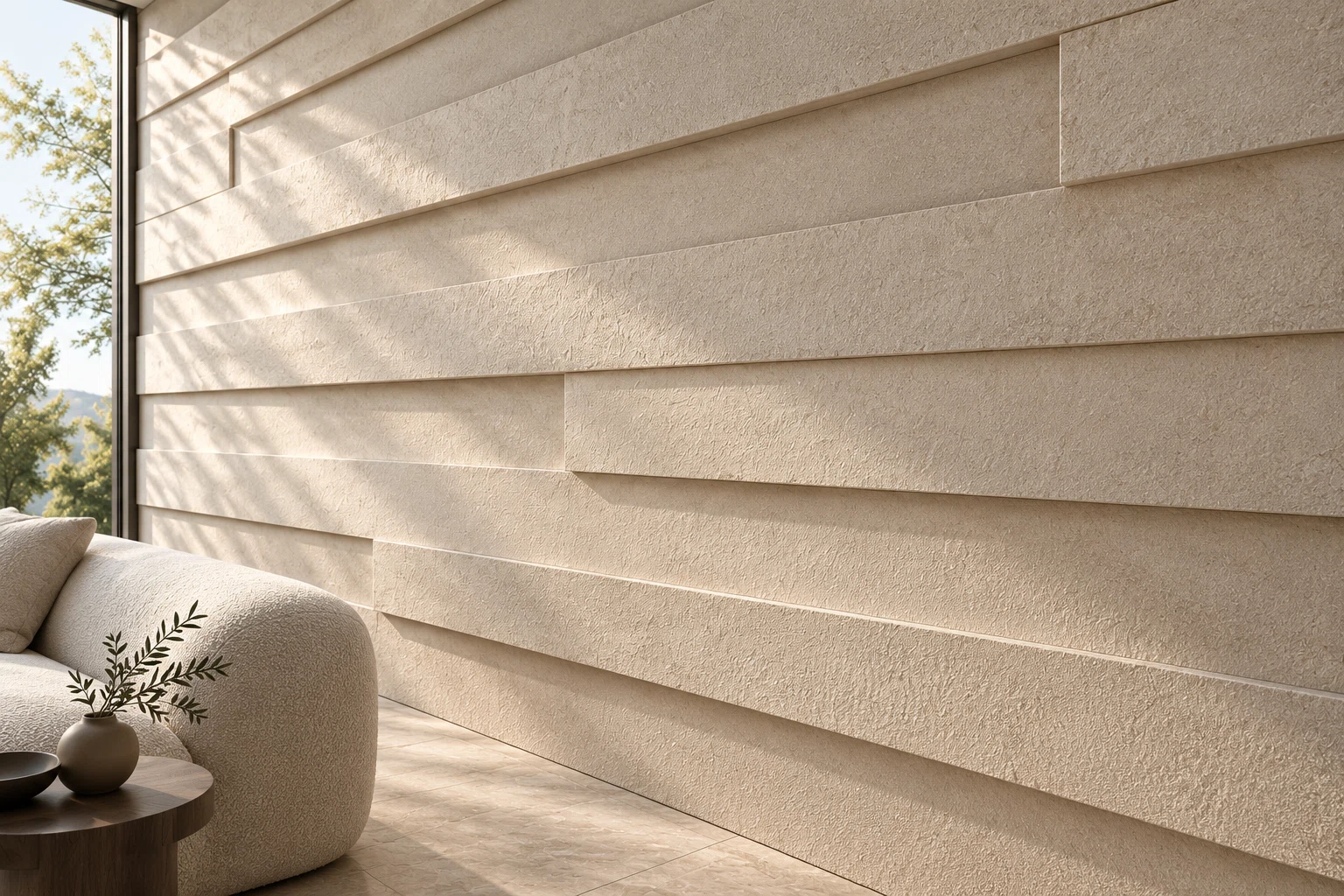 Strata custom wall panel concept — angled detail view