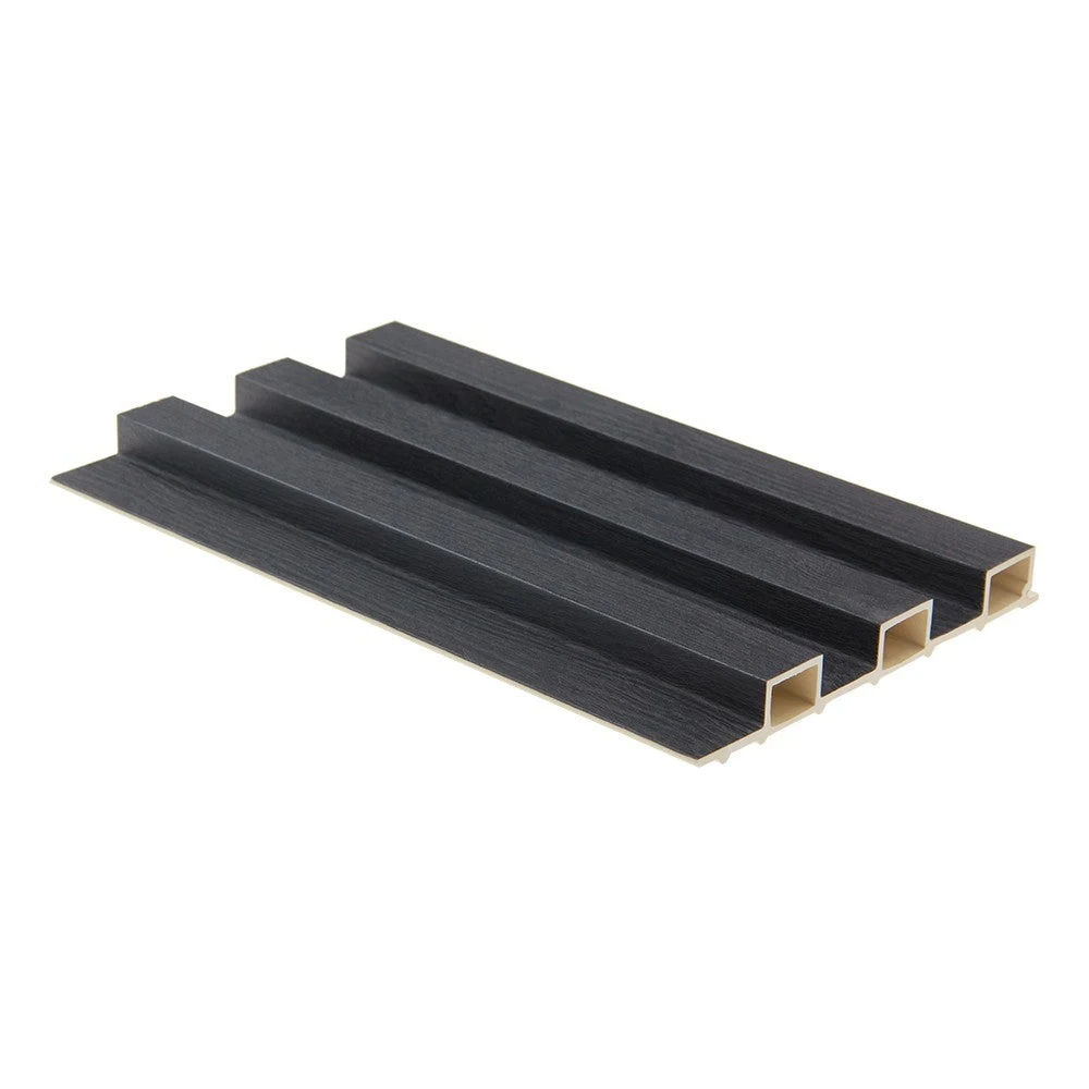 WPC Fluted Slat Wall Panel in Black Ebony