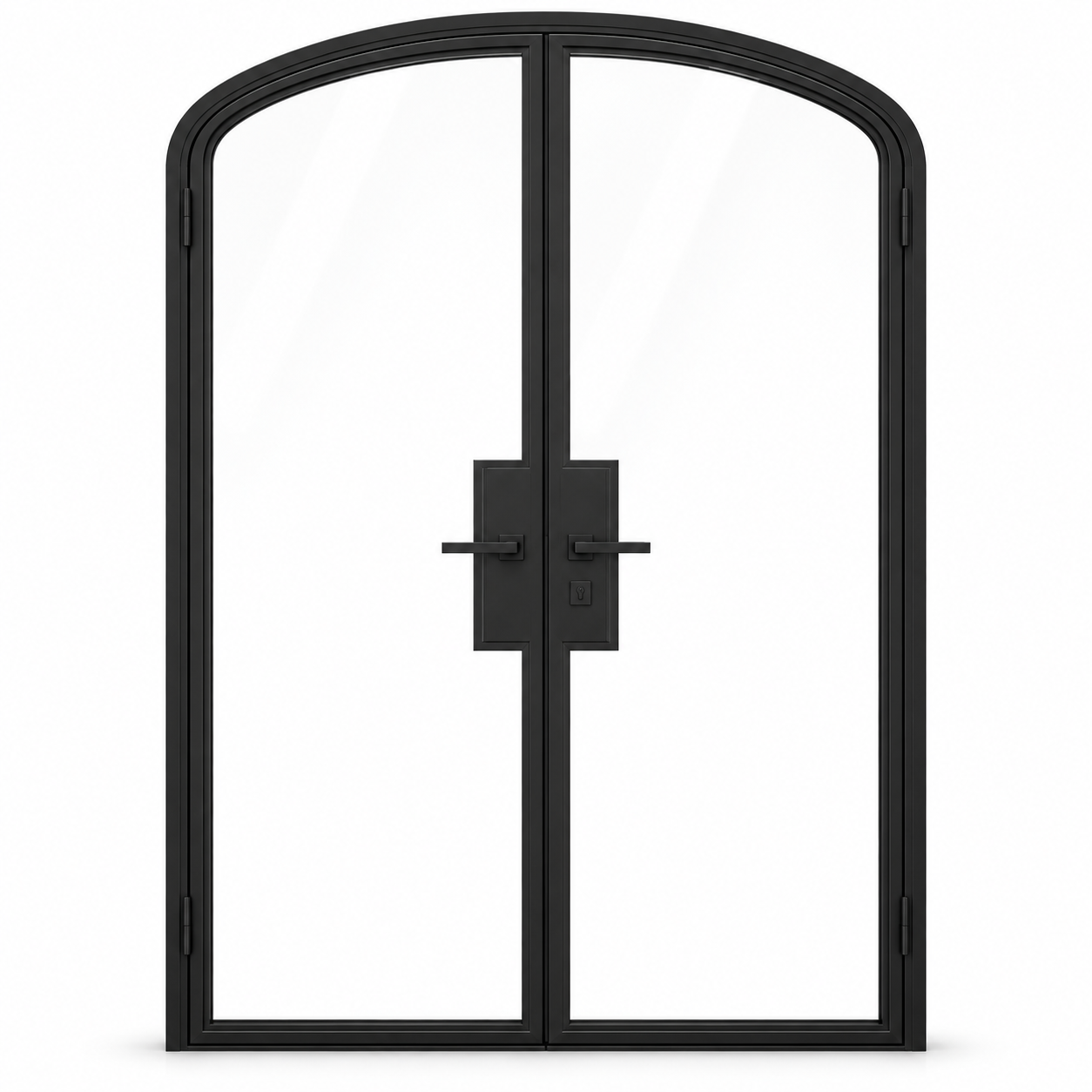 Full Lite Steel Pantry Arched Top French Double Door on a white background — product visualization