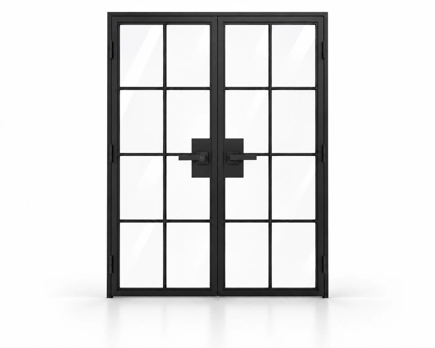 8 Lite interior steel double French door with included lever hardware – studio