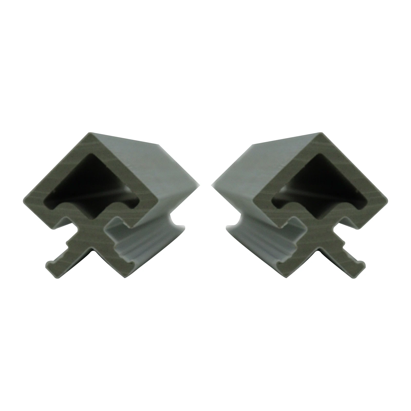 Sides of Fluted Panel Gray Corner Trim