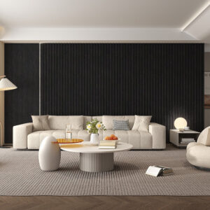 WPC Fluted Slat Wall Panel Black Ebony