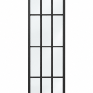 12 Lite steel sidelight, 3 columns by 4 rows, black frame on a white background