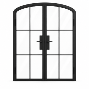 6 Lite Steel Pantry Arched Top French Double Door on a white background — product visualization