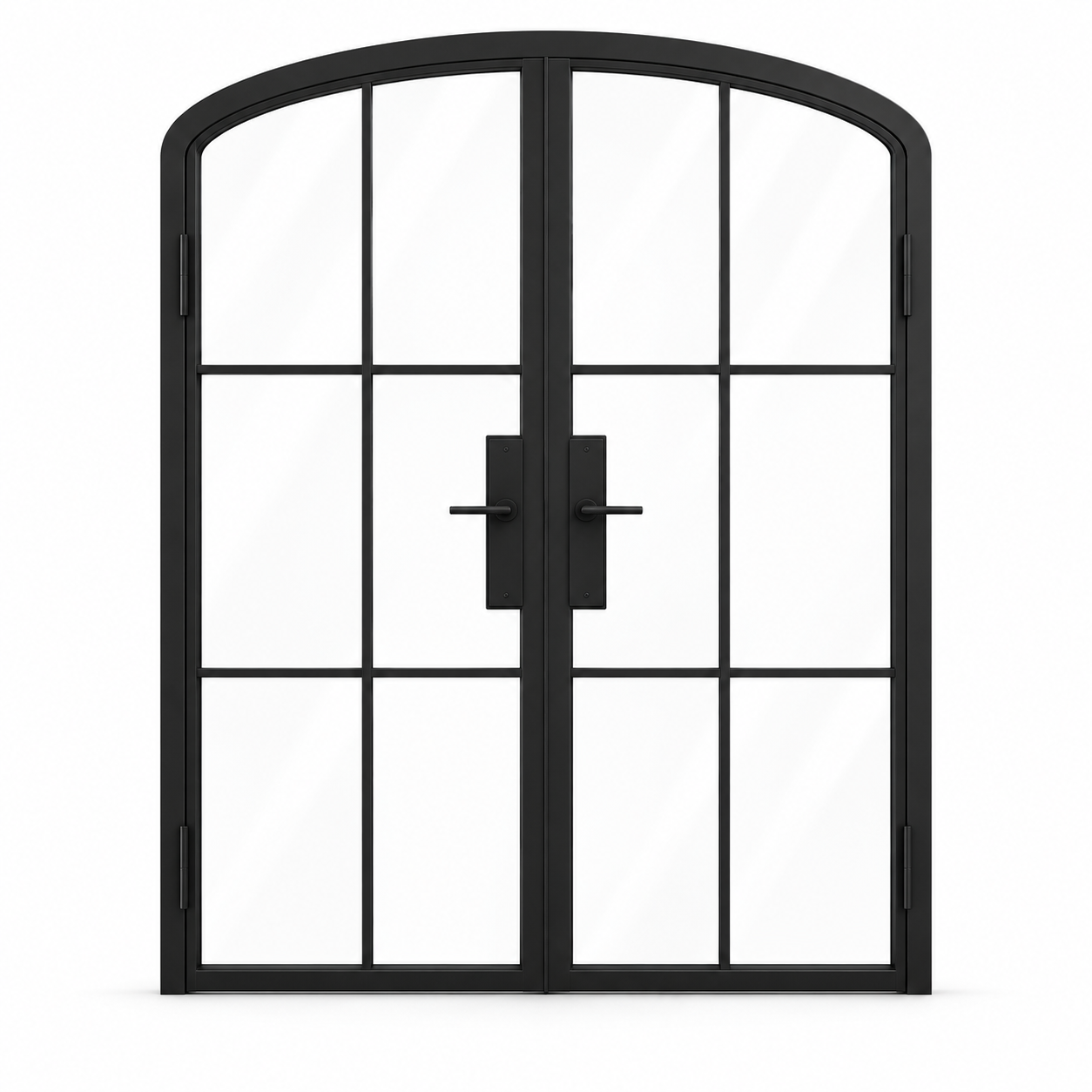 6 Lite Steel Pantry Arched Top French Double Door on a white background — product visualization